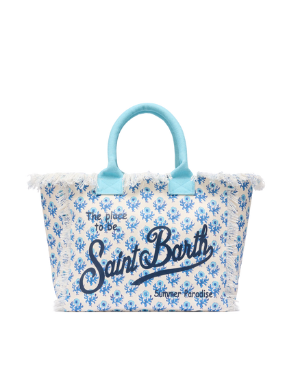 Cotton canvas Vanity tote bag with flower print - MC2 Saint Barth