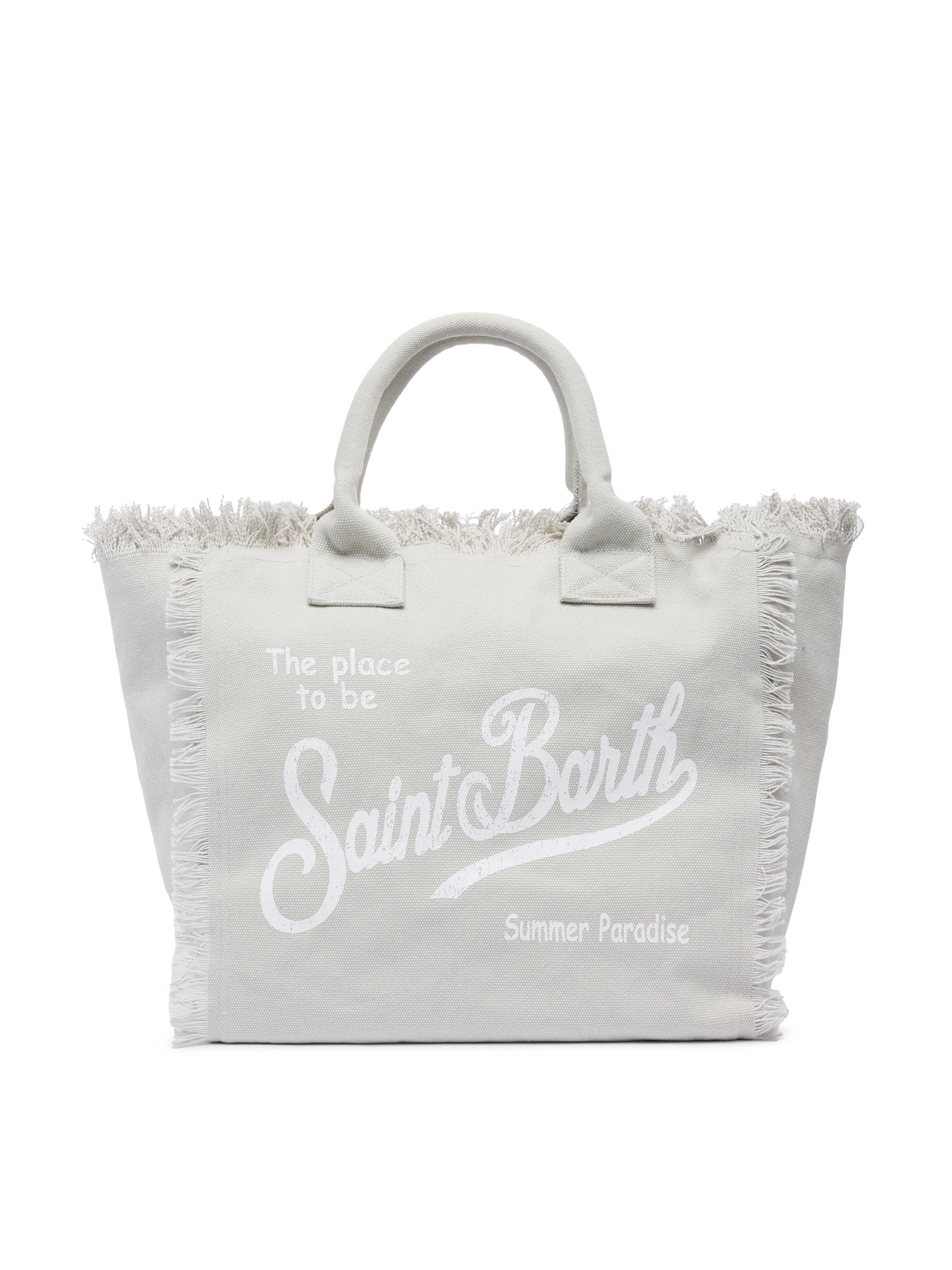 Grey cotton canvas Vanity tote bag - MC2 Saint Barth