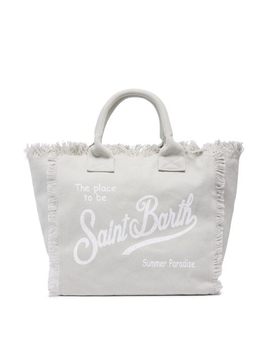 Grey cotton canvas Vanity tote bag - MC2 Saint Barth