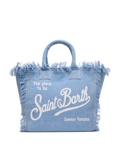Light denim fabric Vanity tote bag - MC2 Saint Barth