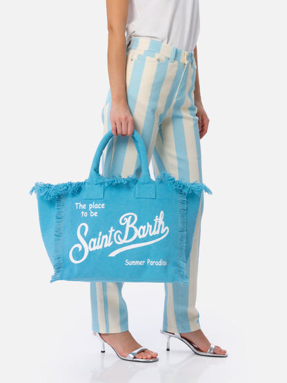 Vanity turquoise canvas shoulder bag - MC2 Saint Barth