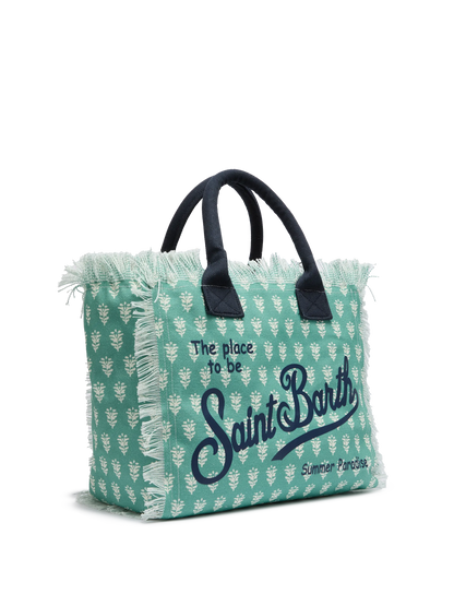 Cotton canvas Vanity tote bag with flower print - MC2 Saint Barth