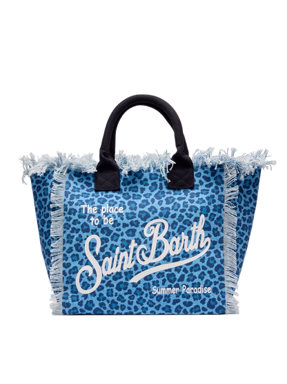Cotton canvas Vanity tote bag with animalier print - MC2 Saint Barth