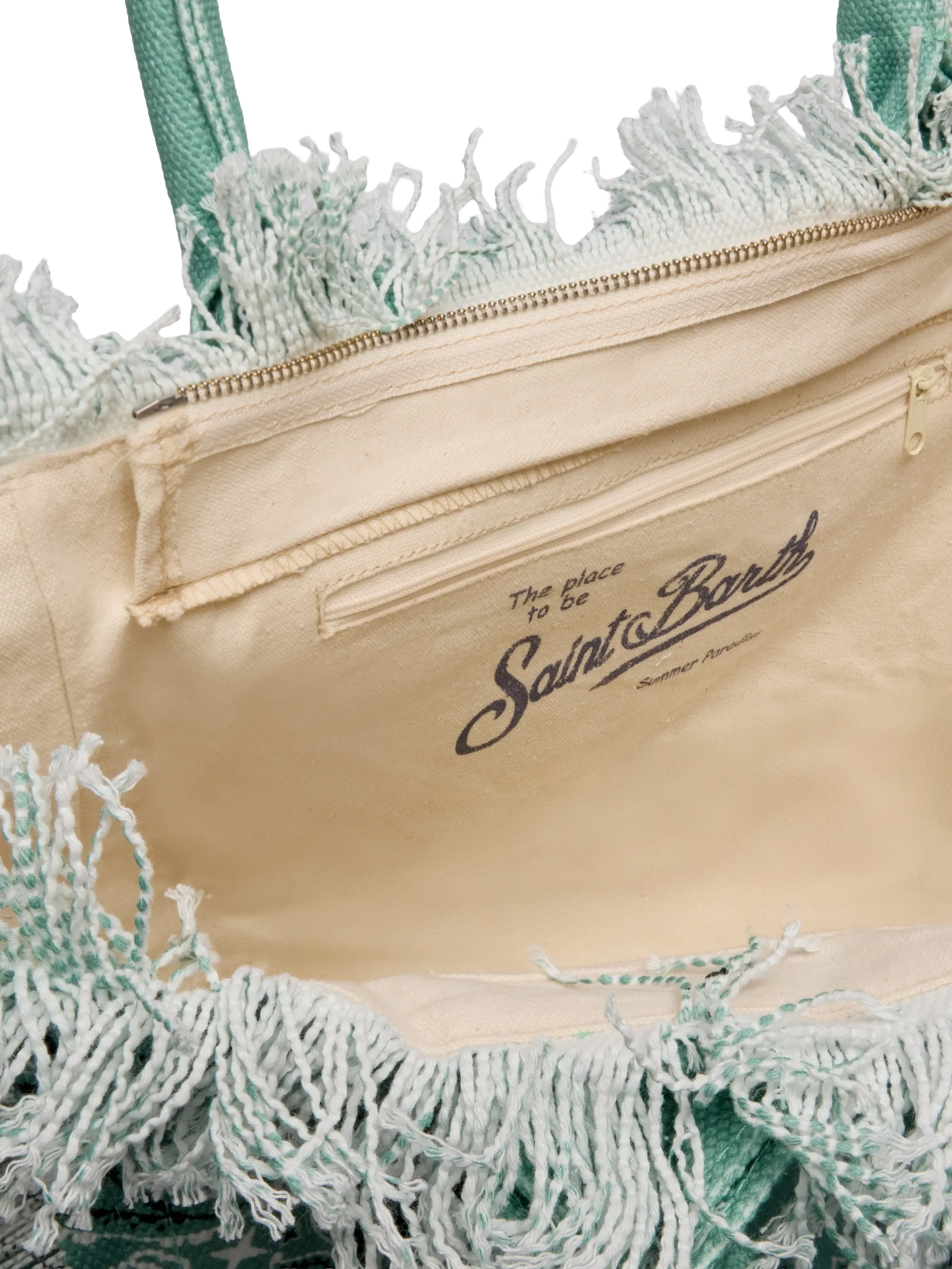 Sage green cotton canvas Vanity tote bag with badanna print