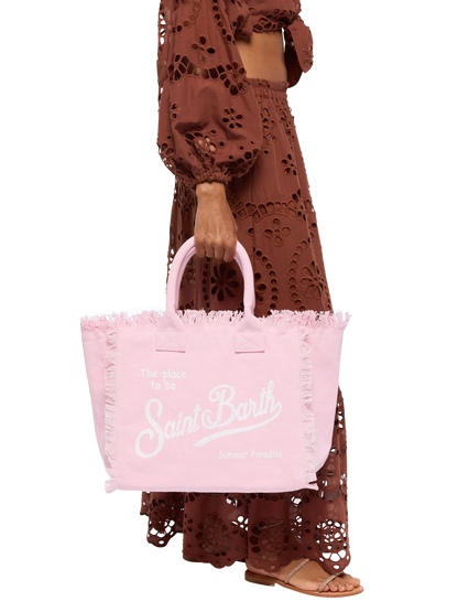 Pink cotton canvas Vanity tote bag - MC2 Saint Barth