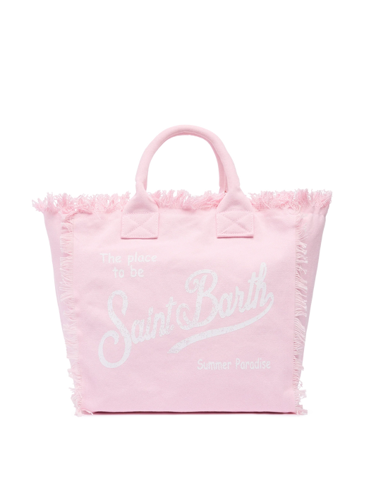 Pink cotton canvas Vanity tote bag - MC2 Saint Barth