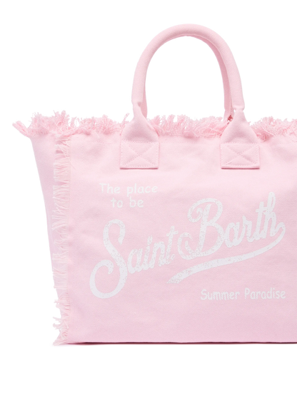 Pink cotton canvas Vanity tote bag - MC2 Saint Barth