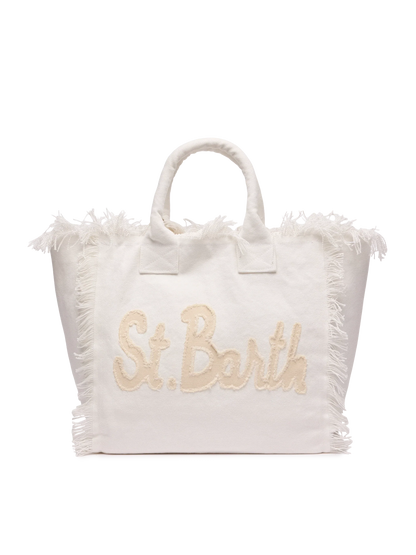 Cotton canvas Vanity tote bag with St. Barth patch logo - MC2 Saint Barth