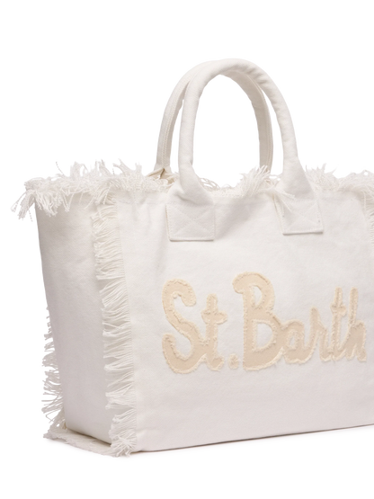 Cotton canvas Vanity tote bag with St. Barth patch logo - MC2 Saint Barth