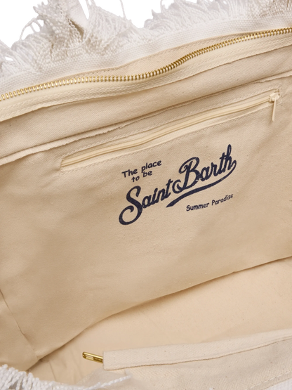 Cotton canvas Vanity tote bag with St. Barth patch logo - MC2 Saint Barth