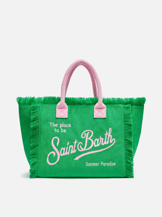Green terry Vanity Sponge tote bag - MC2 Saint Barth