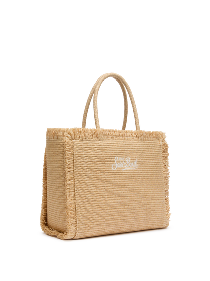 Beige straw effect Vanity tote bag - MC2 Saint Barth