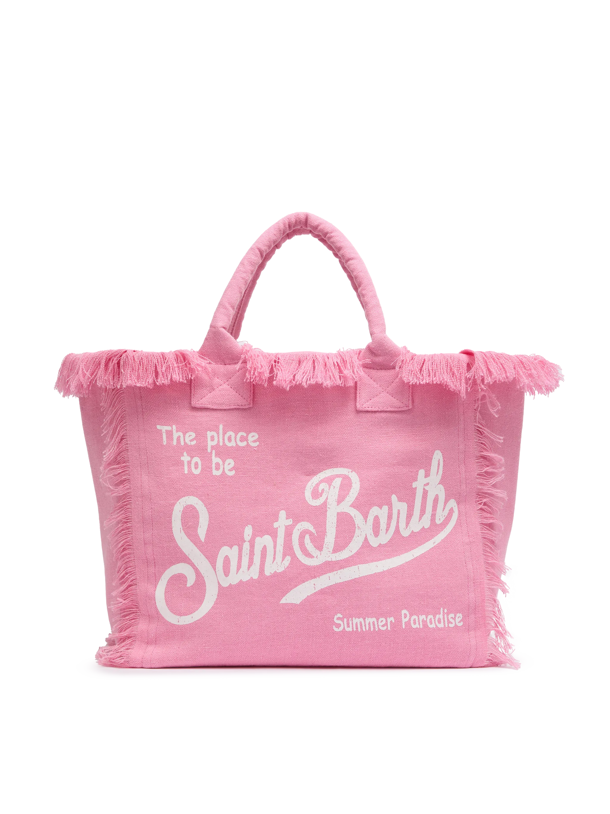 Vanity pink linen shoulder bag - MC2 Saint Barth