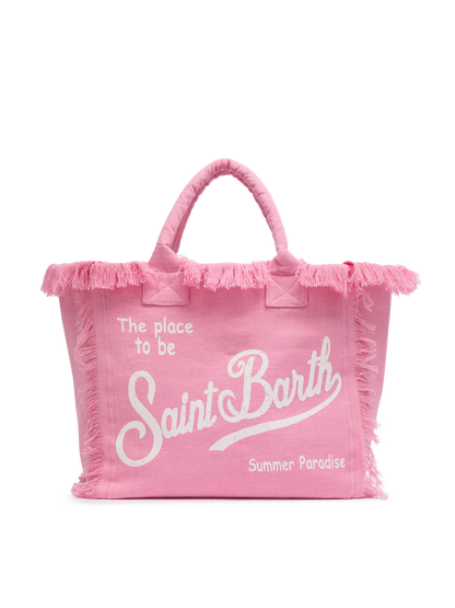 Vanity pink linen shoulder bag - MC2 Saint Barth
