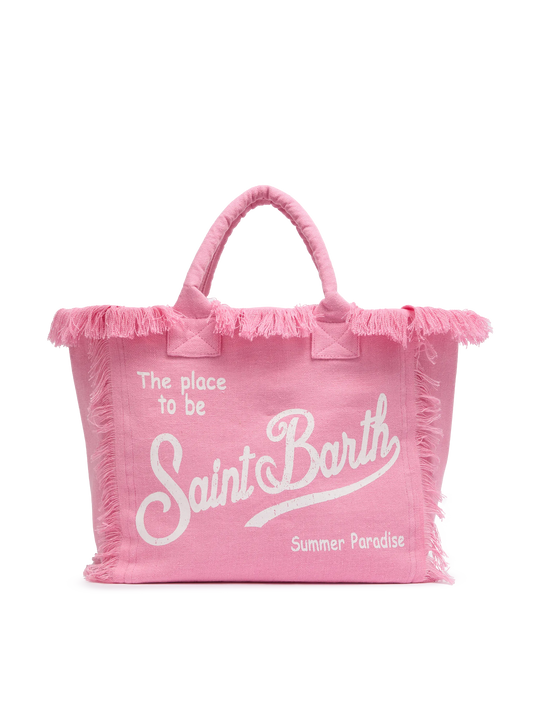 Vanity pink linen shoulder bag - MC2 Saint Barth