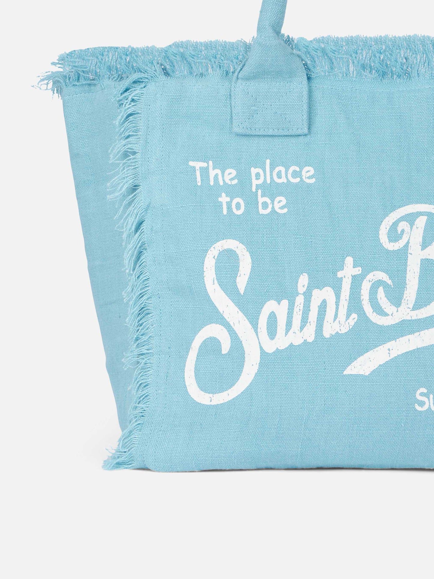 Vanity light blue linen shoulder bag - MC2 Saint Barth