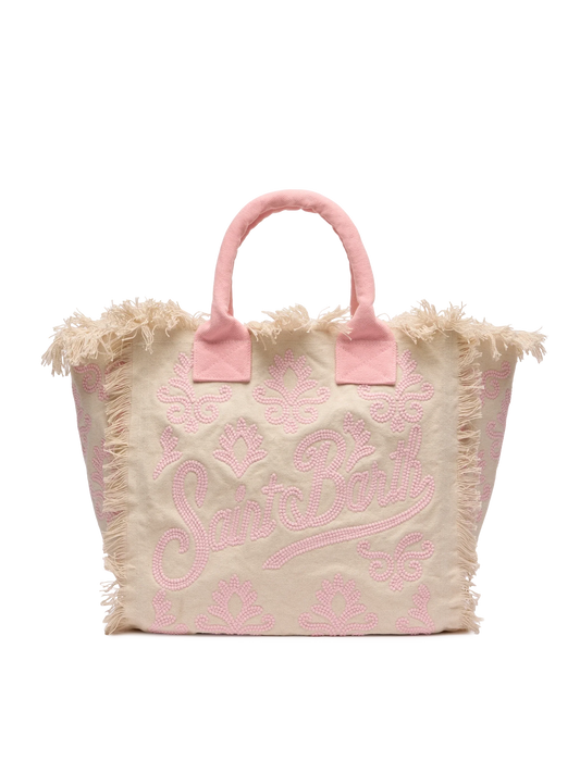 Vanity Rug white and pink cotton tote bag
