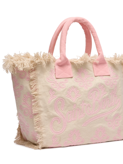 Vanity Rug white and pink cotton tote bag