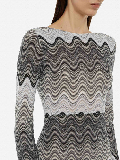 Venere raschel knit maxi dress