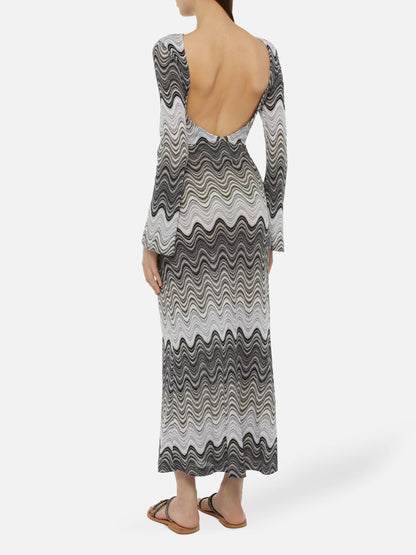 Venere raschel knit maxi dress