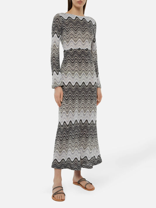 Venere raschel knit maxi dress