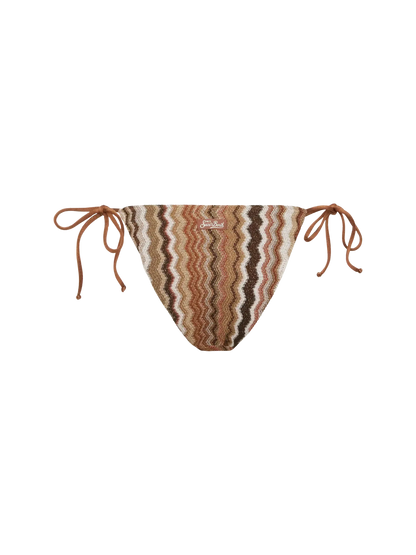 Virgo raschel knit classic swim briefs with wave pattern