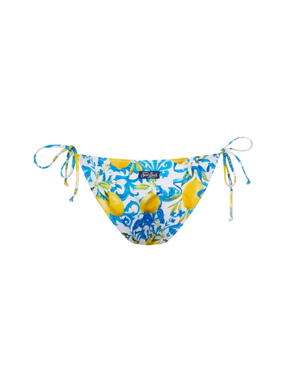 Virgo classic swim briefs with majolica print