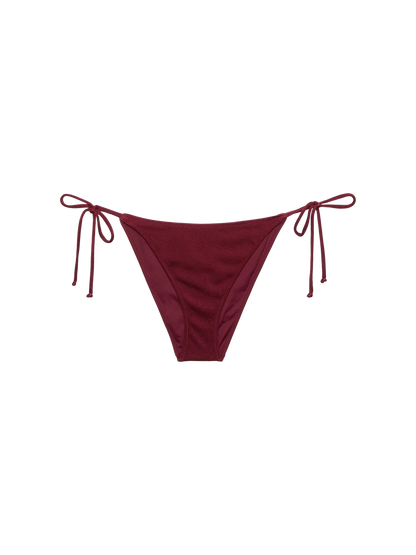Virgo burgundy classic swim briefs with rhinestone embellishment
