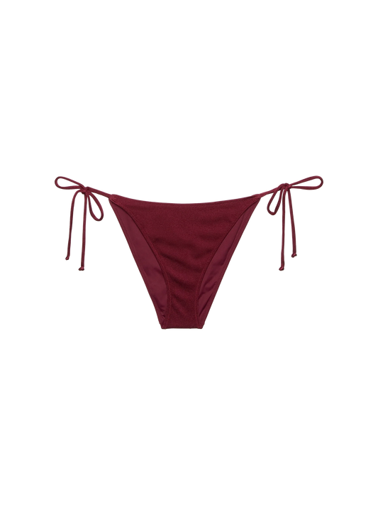 Virgo burgundy classic swim briefs with rhinestone embellishment