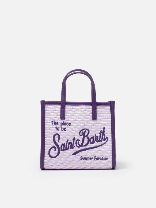Lilac Mini Vivian Straw handbag - MC2 Saint Barth