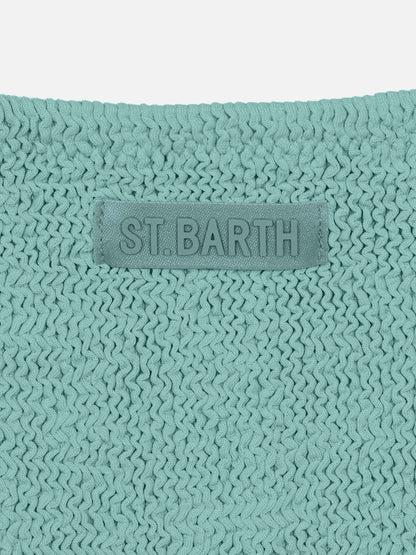 Vivy sage green one-shoulder crinkle bikini