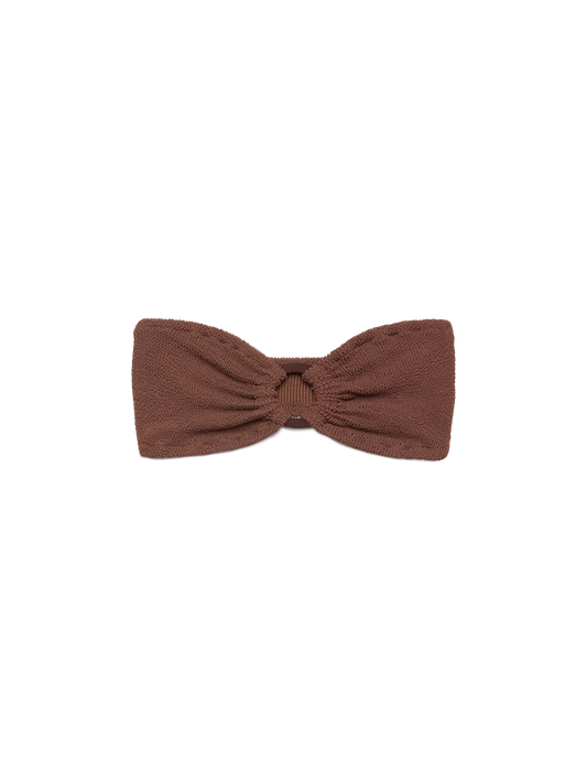 Yulia brown crinkle bandeau top