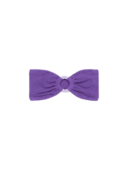 Woman purple crinkle bandeau top swimsuit Yulia