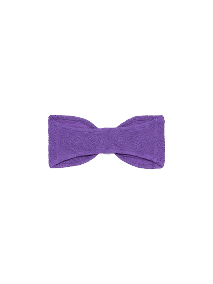 Woman purple crinkle bandeau top swimsuit Yulia