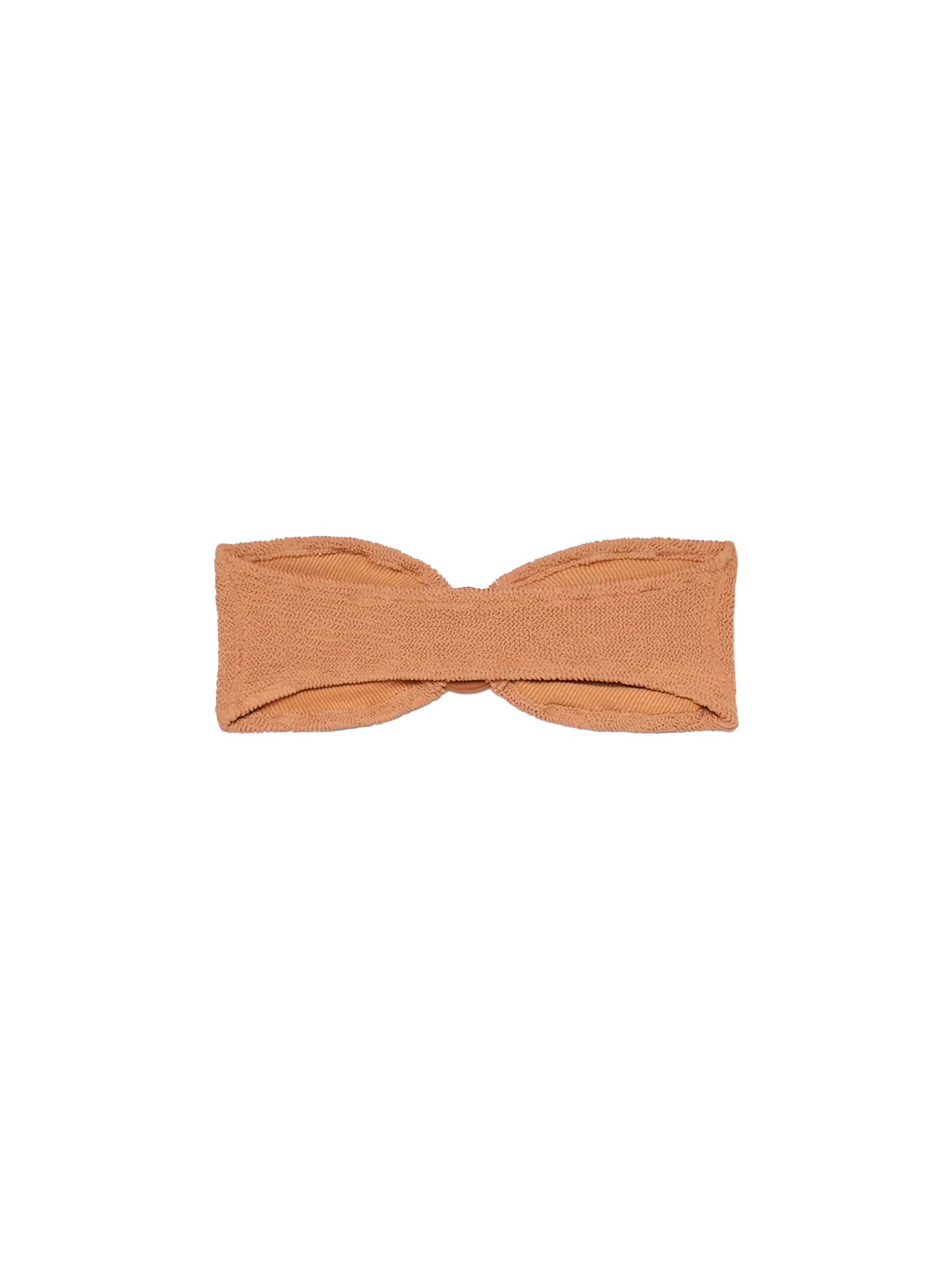 Yulia camel brown crinkle bandeau top