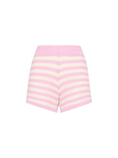 Yvette pink striped knit polo
