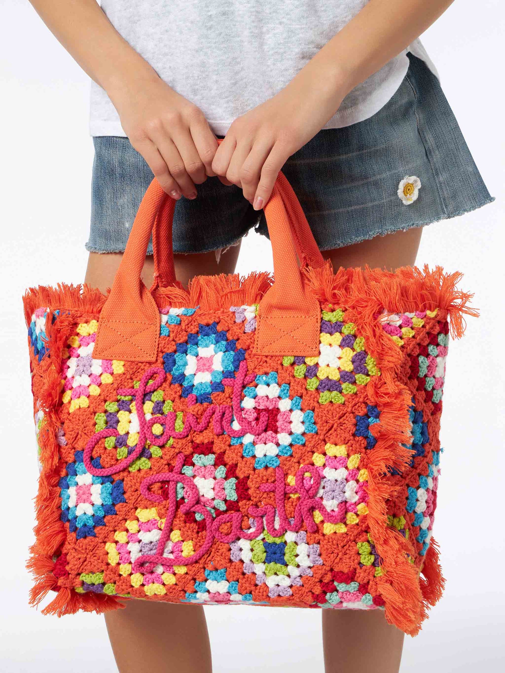 Vanity crochet shoulder bag with pattern - MC2 Saint Barth