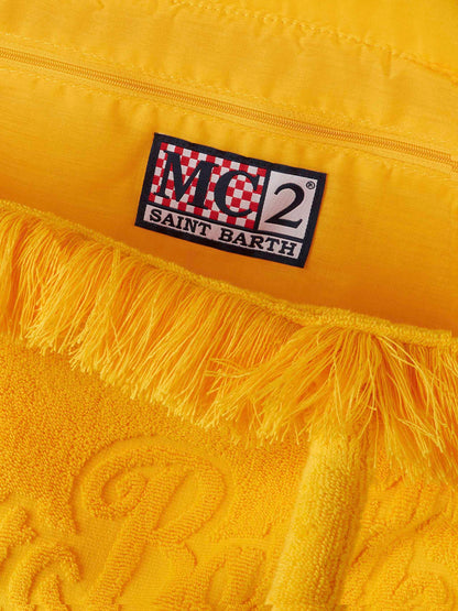 Vanity yellow terry shoulder bag with embossed logo - MC2 Saint Barth