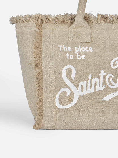 Vanity beige linen shoulder bag - MC2 Saint Barth