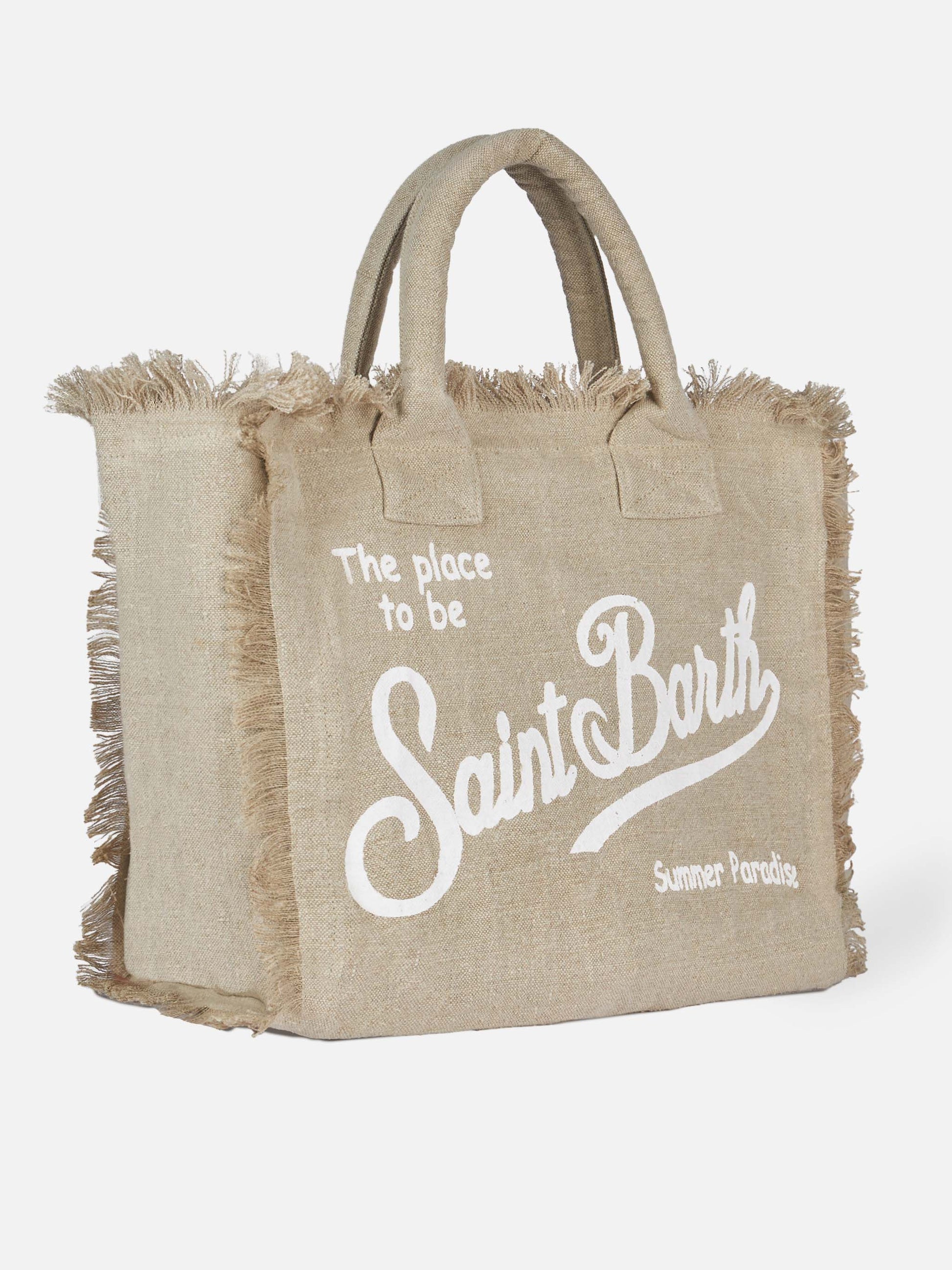 Vanity beige linen shoulder bag - MC2 Saint Barth