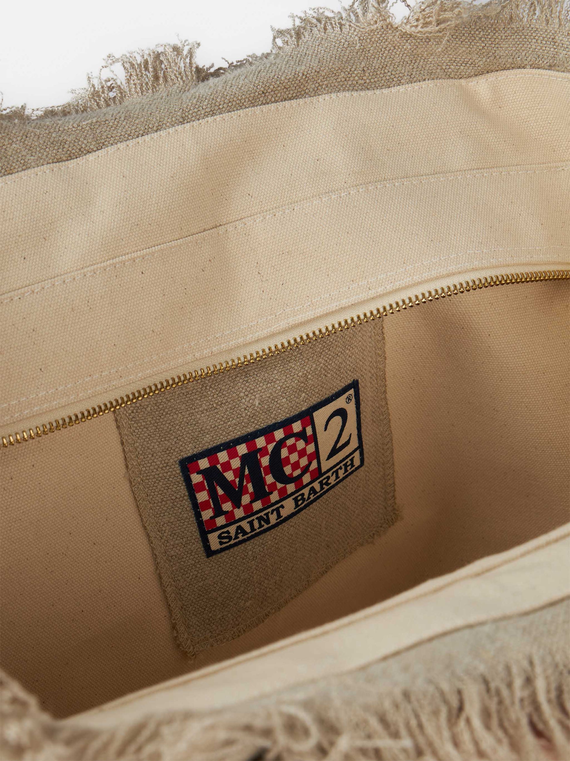 Vanity beige linen shoulder bag - MC2 Saint Barth