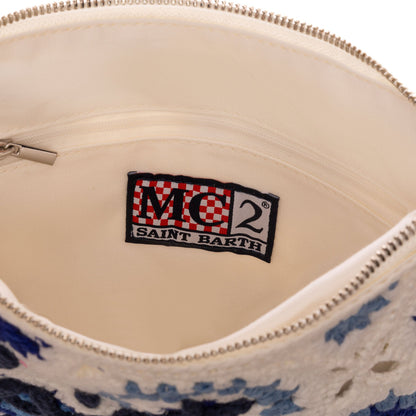Parisienne white crochet pouch bag with Saint Barth embroidery - MC2 Saint Barth