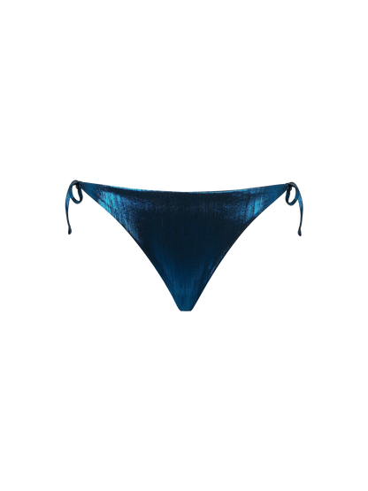 Woman blue laminated swim briefs