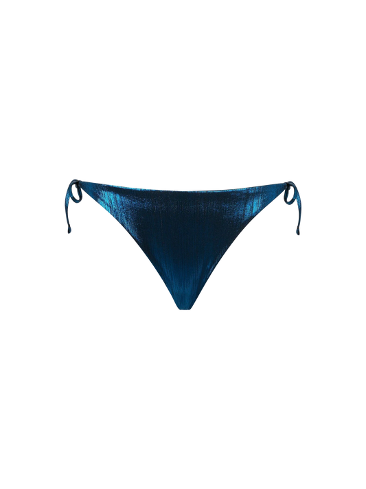Woman blue laminated swim briefs