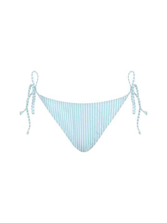 Woman seersucker striped classic swim briefs Virgo