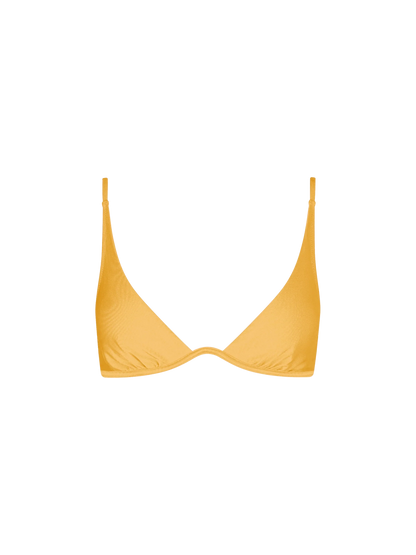 Woman ochre yellow V-wired top