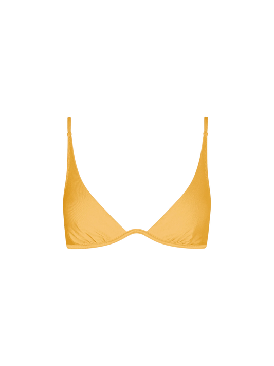 Woman ochre yellow V-wired top