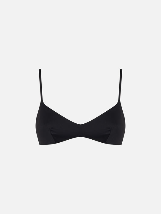Woman black bralette swimsuit