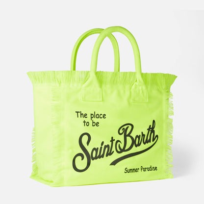 Vanity fluo yellow canvas shoulder bag - MC2 Saint Barth