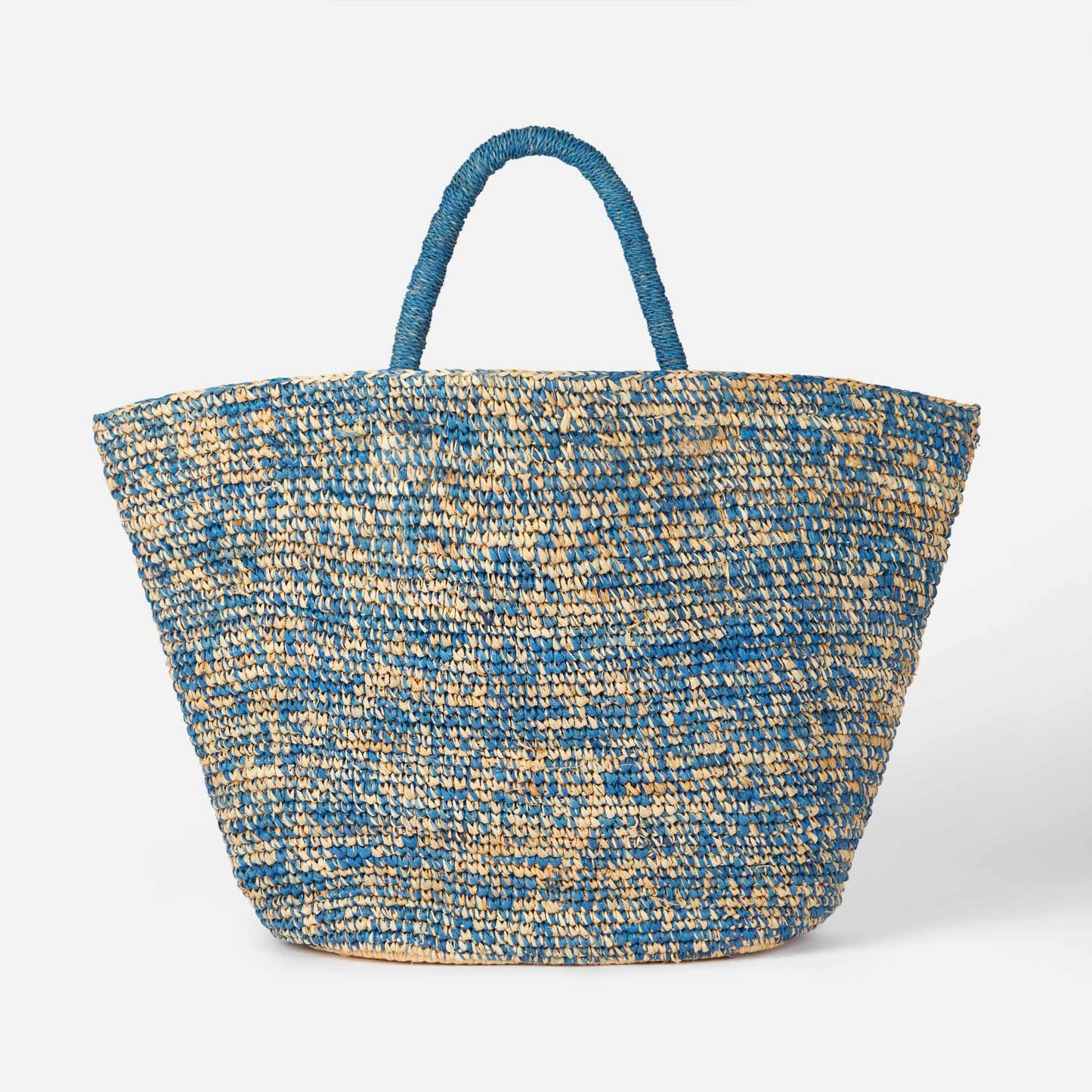 Raffia blue and white bag with front embroidery - MC2 Saint Barth